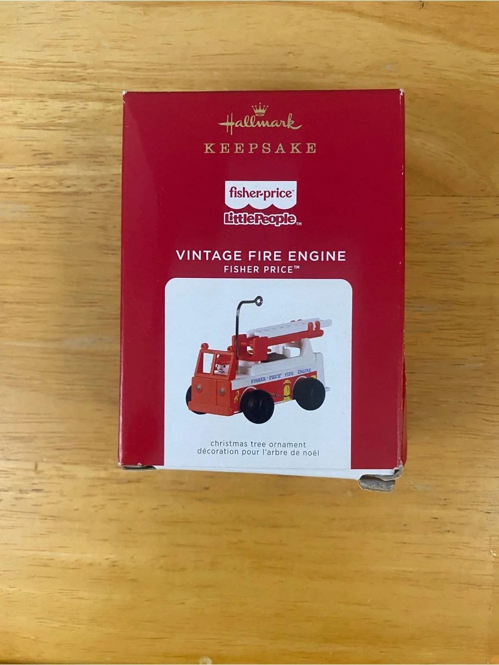 2021 Hallmark Fisher-Price Little People Vintage Fire Engine Ornament